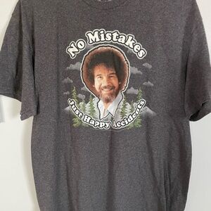Bob Ross Graphic Tee men’s large  no mistakes